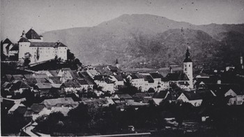 Pogled na Škofjo Loko, pred letom 1890. 