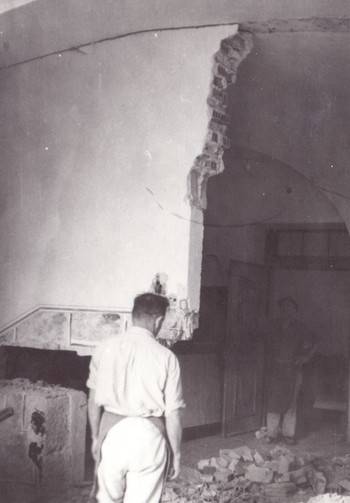 Obnova prostorov na Loškem gradu, 1959. <em>Foto: Fototeka Loškega muzeja.</em>