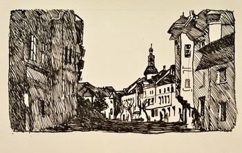Janez Hafner, Loške impresije, 2011, risba s tušem