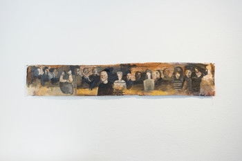 Channelling Series, 2016–2026, canvas, bedsheet, photograph, acrylic, watercolor pencil, felt-tip pen, various dimensions <em>Photo: Lucija Rosc</em>