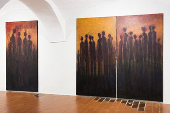 Passers-by Series, 2017, acrylic on canvas, 190 × 100 cm <em>Photo: Lucija Rosc</em>