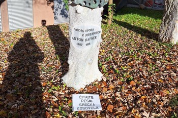 Martekova intervencija v Škofji Loki: »Čitajte Srečka Kosovela«, 2025 <em>Foto: Fotoarhiv Darka Simičića</em>