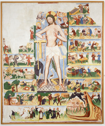 Kopija freske sv. Nedelje iz Crngroba <em>Foto: Fototeka Loškega muzeja</em>