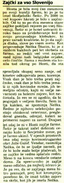 Zajčki za vso Slovenijo <em>Foto: Gorenjski glas, 30. 10. 1987.</em>