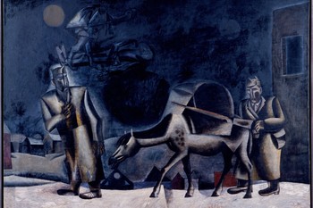 Ive Šubic, Partisan Runners, 1962, oil on canvas <em>Photo: Tomaž Lunder</em>