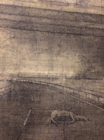 Erik Mavrič, Ni sobivanja (There is no cohabitation), charcoal on wood, 2023 <em>Photo: Erik Mavrič</em>