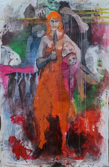 Agata Pavlovec, I Will Say Nothing, But I Won’t Keep Quiet Either IV, Acryl and chalk on sheet, 2022