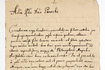 Povabilno pismo patra Romualda na pasijonsko procesijo iz leta 1715