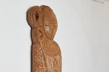A St. Nicholas-shaped little honey bread was made by Petra Plestenjak Podlogar using an original mould, 2018, Škofja Loka. <em>Photo: Janez Pelko</em>