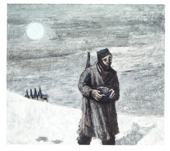 Ive Šubic, Glad, 1956, tempera na platnu, hrani Muzej novejše zgodovine Slovenije. <em>Foto: Muzej novejše zgodovine Slovenije</em>