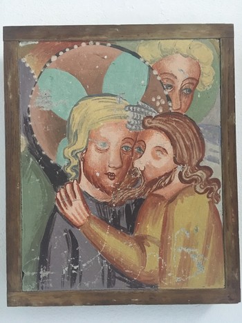  Furlanski slikar, Judov poljub (fragment, Crngrob) 1400–1410, kopija freske <em>Foto: Fototeka Loškega muzeja</em>