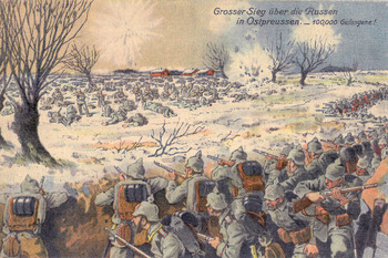 Bojevanje v jarkih v 1. svetovni vojni, razglednica, zasebna last.