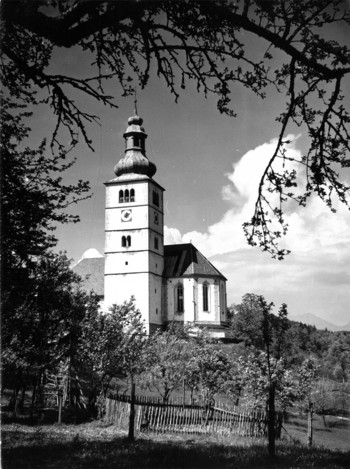 Cerkev Marijinega oznanjenja v Crngrobu, 1960 <em>Foto: Tone Mlakar</em>