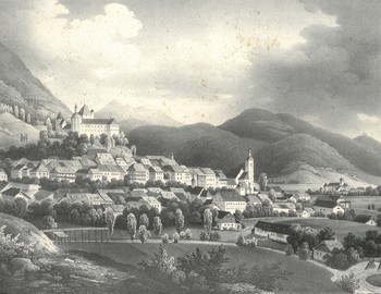 Veduta Škofje Loke, Wagnerjeve vedute Kranjske, 1842–1848