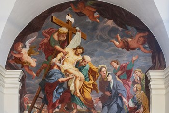 Giulio Quaglio, Snemanje s križa, 1706 <em>Foto: Lucija Rosc</em>