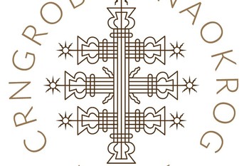 Logotip projekta Crngrob naokrog, ki ga je oblikoval Simon Pavlič.