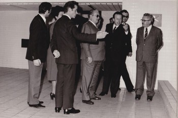 Ogled bazena v hotelu Transturist leta 1973 <em>Foto: Fototeka Loškega muzeja</em>