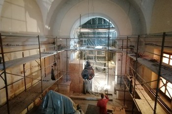 Obnova Špitalske cerkve, pogled s kora, 2021.