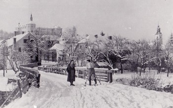 Puštalski most, pogled proti Loškemu gradu, pred 1938