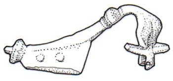 Močno profilirana fibula tipa A68 s Puštala nad Trnjem, 1. stoletje