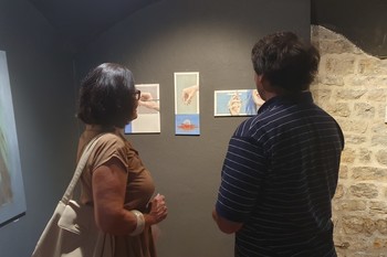 Odprtje razstave Mohorja Kejžarja V oči me glej! <em>Foto: Arhiv Loškega muzeja Škofja Loka</em>