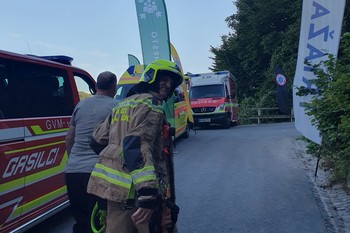 Požarna vaja na Loškem gradu