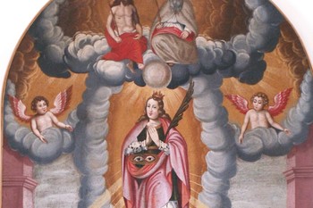 Čudodelna slika sv. Lucije, 1655, Dražgoše. Hrani Loški muzej Škofja Loka.