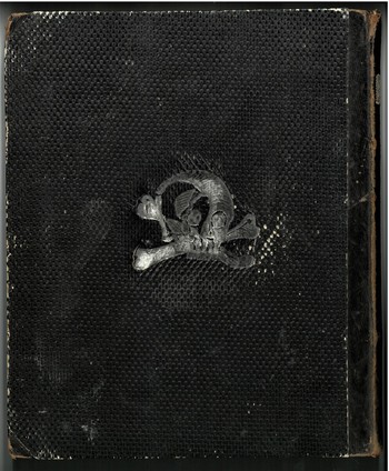 Zadnja platnica Črnih bukev, Železniki, 1864. Hrani Loški muzej Škofja Loka