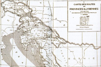 Načrt cestnega omrežja v Ilirskih provincah. V: Melitta Pivec-Stele, La vie économique des Provinces Illyriennes, Institut d'Etudes Slaves de l'Université de Paris, Collection Historique–VI., Pariz, 1930, str. 360–361. 