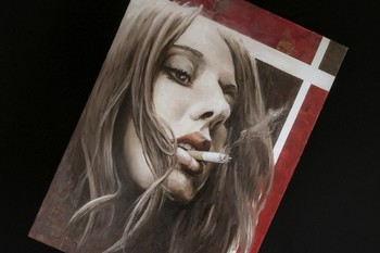 Mohor Kejžar, Smoke, 2018, olje na platnu