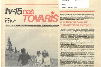 Naslovnica TV-15, 9. junija 1988