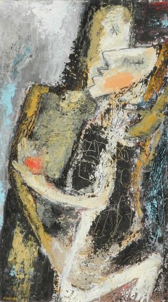 Mojca Pintar: Poljub – Kiss, mešana tehnika: akril in oglje, 2009. <em>Foto: Fototeka Loškega muzeja</em>