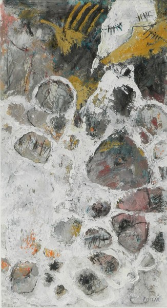 Mojca Pintar: Poljub – Kiss, mešana tehnika: akril in oglje, 2018. <em>Foto: Fototeka Loškega muzeja</em>