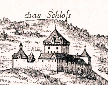 Loški grad po Valvasorju, 1679. <em>Foto: Fototeka Loškega muzeja</em>