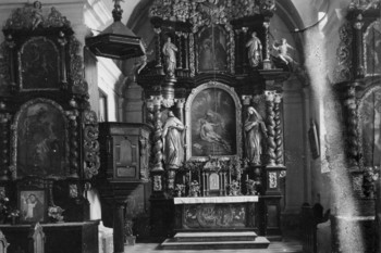 Špitalska cerkev, neznano leto. Arhiv Loški muzej Škofja Loka. <em>Foto: Tone Mlakar</em>