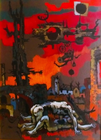 France Mihelič, Apokalipsa, 70. leta prejšnjega stoletja, akril, Galerija Franceta Miheliča, Kašča v Škofji Loki