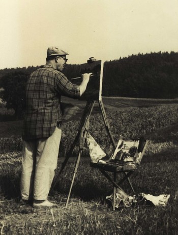 France Mihelič v Žirovem selu, 1964. <em>Foto: Alenka Puhar</em>