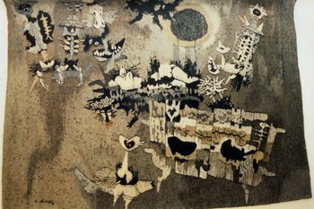 France Mihelič, Kurent in Dafne (tapiserija), 70. leta prejšnjega stoletja, stopnišče Kašče v Škofji Loki