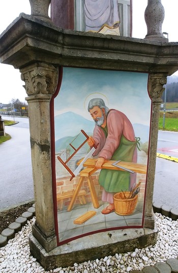 Znamenje na Suhi, freska s sv. Jožefom, Nikolaj Mašukov, 2018