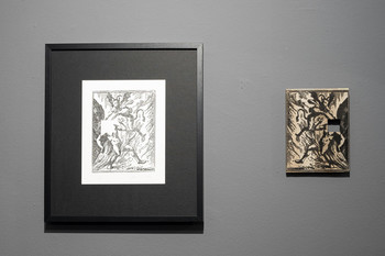 Greed (Avaritia), woodcut and matrix, 2020 <em>Photo: Lucija Rosc</em>