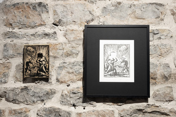 Pride (Superbia), matrix and woodcut, 2020 <em>Photo: Lucija Rosc</em>