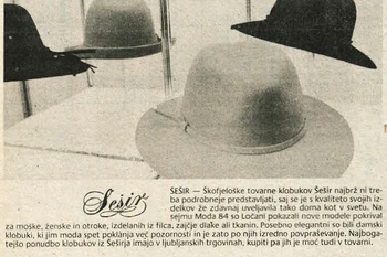 Predstavitev tovarne Šešir v sklopu sejma Moda 84 v Gorenjskem glasu <em>Foto: Gorenjski glas, 20. 1. 1984</em>