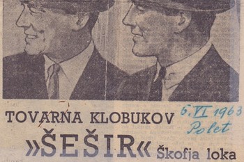 Oglas tovarne klobukov Šešir v Poletu leta 1963 <em>Foto: Polet, 6. 6. 1963</em>