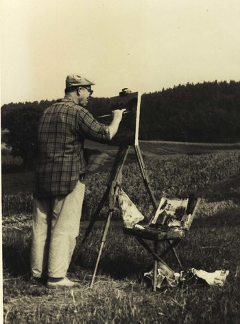 France Mihelič v Žirovem selu, 1964. <em>Foto: Alenka Puhar</em>