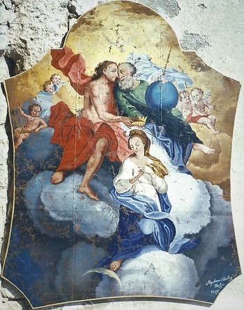 Štefan Šubic: Marijino kronanje, 1849, olje na platno. <em>Foto: Fototeka Loškega muzeja</em>