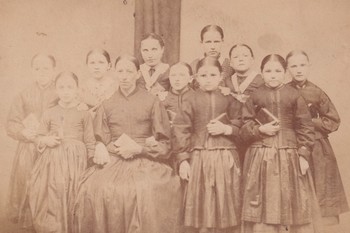 Girls from the Poljane Marian Society, late 19th century