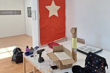 Installing the exhibition <em>Photo: Darko Simičić Photo Archive</em>